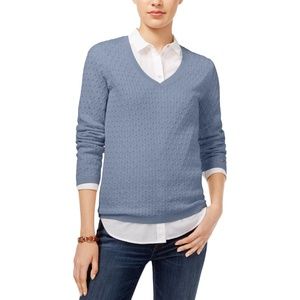 Tommy Hilfiger Cable Knit Pullover Sweater Top NWT